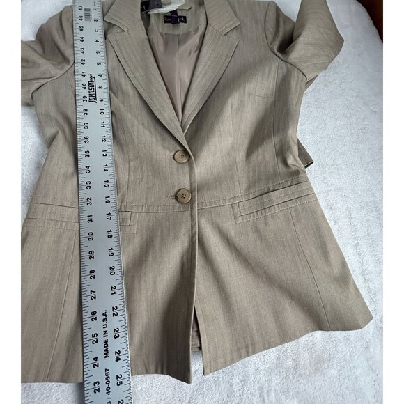 Long Tall Sally Womens Tan Herringbone Blazer Suit Jacket Size 6 Lined New $169 - Picture 7 of 7